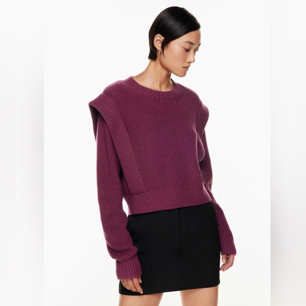 Babaton Grazia Sweater – 100% Merino Wool – Burgundy – Size M
